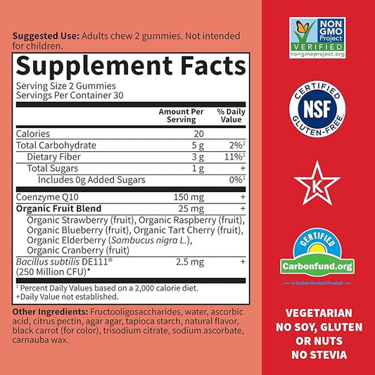 CoQ10 Gummies 150 mg, Coenzyme Q10 60 Strawberry 30 Day