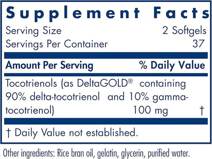 Allergy Research Group Delta-Fraction Tocotrienols Supplement 50 mg 75 Count