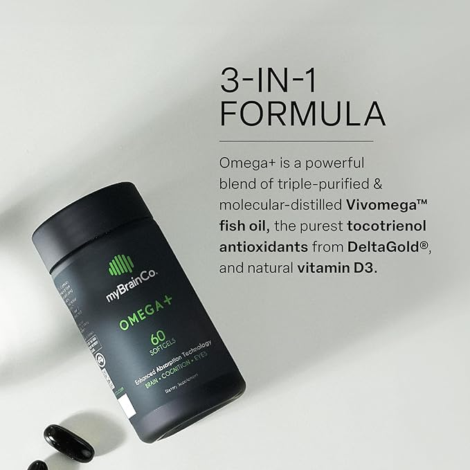 Omega+ - Omega 3 Fish Oil D3 & (60 Softgels)