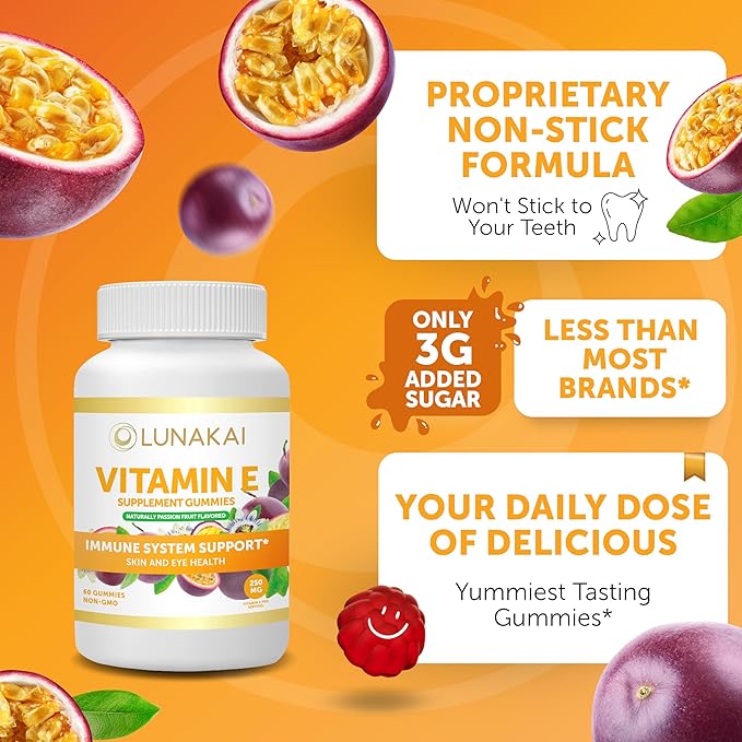 Vitamin E Gummies with Vitamin C 250mg (400IU) (400IU) Vit 6 Pack