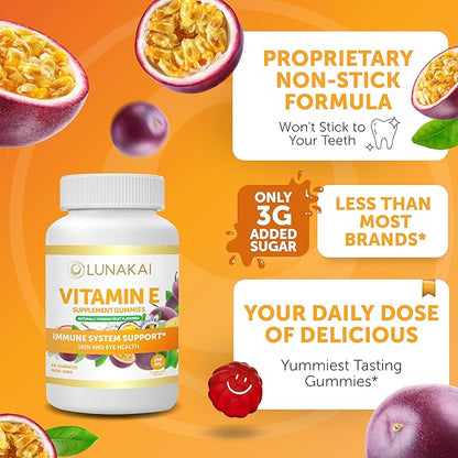 Vitamin E Gummies with Vitamin C 250mg (400IU) (400IU) Vit 6 Pack