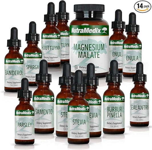 NutraMedix Cowden Support Program Month 4 - Bioavailable Herbal Detox Protocol Including Banderol, Burbur-Pinella, Samento Cat's Claw Tincture & More - Detox & Immune Support (14 Piece Set)