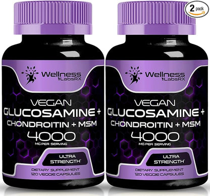 Glucosamine Chondroitin MSM Capsules, Supports Healthy 120 Count 2 Packs