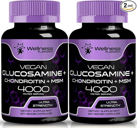 Glucosamine Chondroitin MSM Capsules, Supports Healthy 120 Count 2 Packs