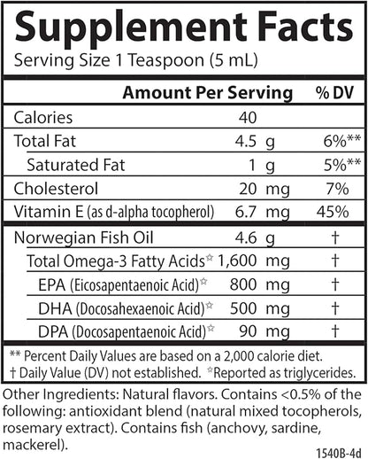 Carlson - The Very Finest Fish 1600 mg Omega-3s, Liquid 200ml, 6.7 6.7 Fl