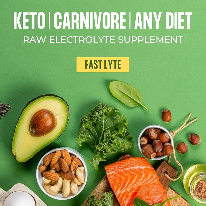 Fasting Electrolyte Supplement Powder | No Sugar Unflavored Raw Electrolytes | 100% RDA Magnesium and Potassium with Trace Minerals | Carnivore & Keto Friendly | Sugar Free Fasting Salts