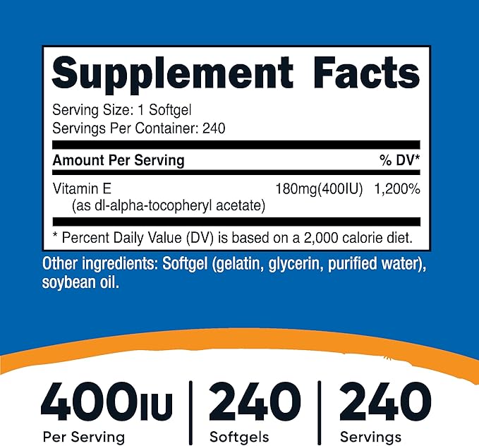 Nutricost Vitamin E 400 IU, 240