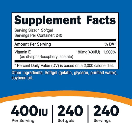 Nutricost Vitamin E 400 IU, 240
