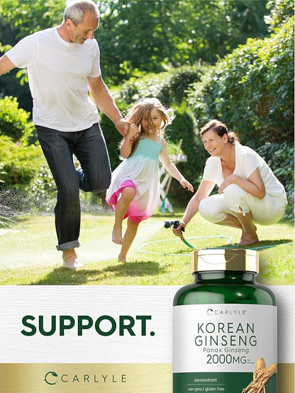 Carlyle Korean Ginseng Extract Capsules 2000 mg 200 Capsules