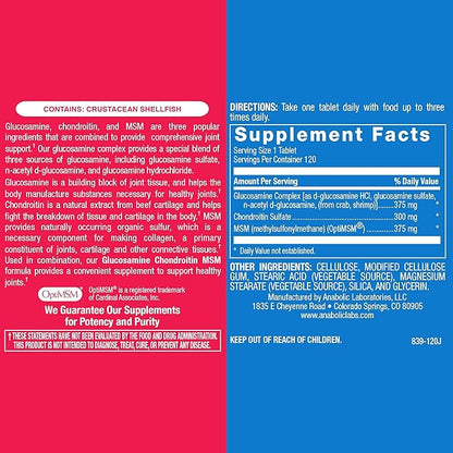 Anabolic Laboratories Glucosamine Chondroitin MSM Joint 120 Tablets