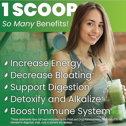 Natural Super Greens Powder Organic| Green Supplements| Great Tasting Fruits and Vegetables Juice & Smoothie Mix| Probiotics & Digestive Enzymes| Green Superfood Spirulina & Chlorella (Coconut)