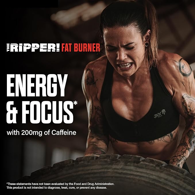JNX SPORTS The Ripper! Shredding Thermogenic Fat Burner - Blood Orange 30 Servings | Advanced Fast Acting Thermogenic Pre-Workout, Appetite Suppressant, Extreme Energy for Men & Women