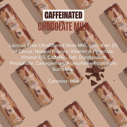 High Protein Chocolate Milk with 60mg Caffeine & 20g Protein - Ready to Drink, Sugar Free, Lactose Free Milk, Perfect for Workout Recovery & Afternoon Pick Me Up - 12 Count