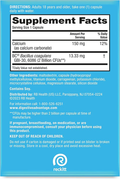 Digestive Advantage Probiotics For Digestive Health, Daily Probiotics For Women & Men, Supports Gut Health, Occasional Bloating & Diarrhea, Minor Abdominal Discomfort, & Immune Support, 80ct Capsules