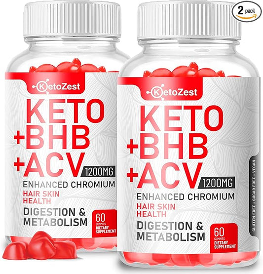 Keto ACV BHB Gummies - Apple Cider Vinegar with The Mother Supplement - Vitamin D3 Zinc Beetroot Pomegranate Chromium Beta Hydroxybutyrate - Vegan Sugar Gluten Free for Men Women