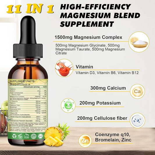 Magnesium Glycinate 500mg Complex, Magnesium Liquid D3, Zinc