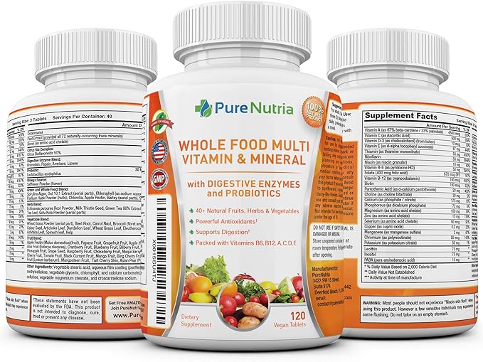 Whole Food MultiVitamin and Minerals 120 Multivitamins