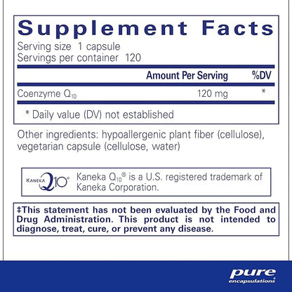 Pure Encapsulations CoQ10 120 mg Q10 Supplement 120 Capsules