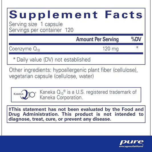 Pure Encapsulations CoQ10 120 mg Q10 Supplement 120 Capsules