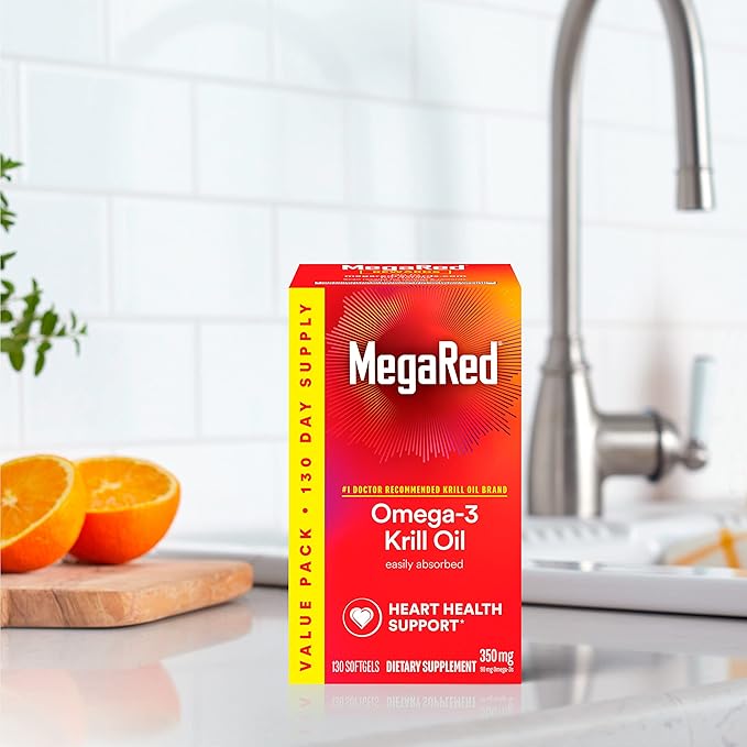 MegaRed Krill Oil 350mg Omega 3 #1 Dr 130 Softgels (130 Servings)