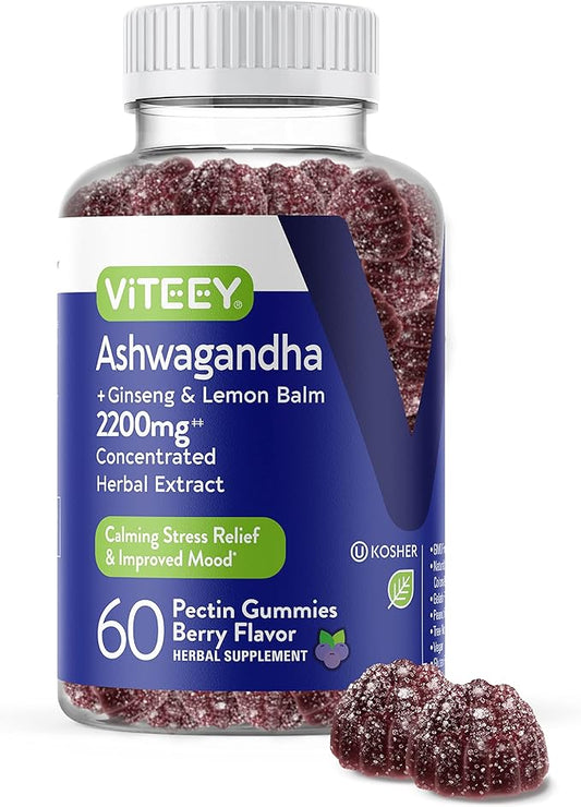 Ashwagandha Supplements Gummies + Ginseng &