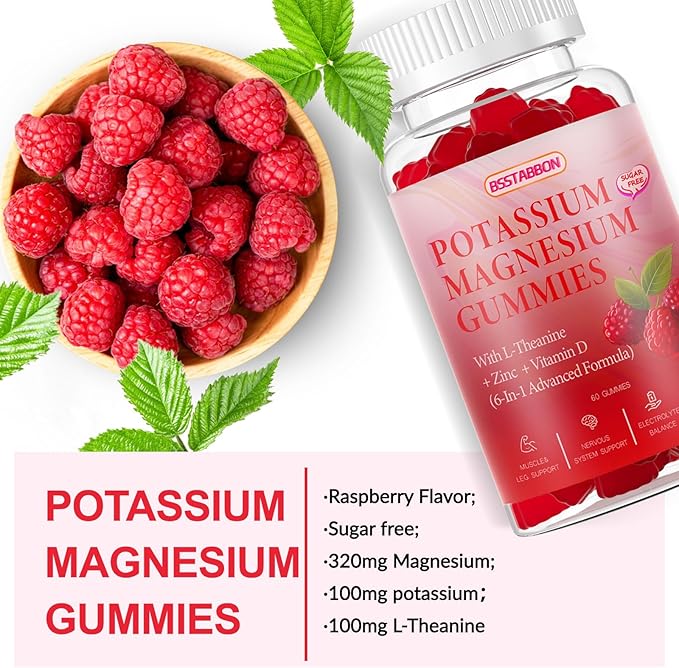 Potasium Magnesium Gummies -320mg Magnesium,100mg Potassium 60 Count (60 Count)