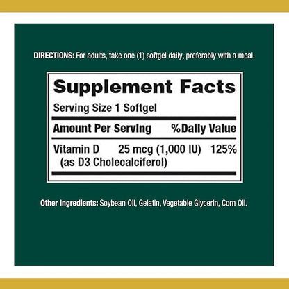 Nature's Bounty Vitamin D3 1000 100 120 Count