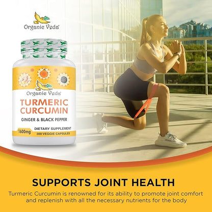 Organic Veda Turmeric and Ginger Capsules 300 Pills (95% curcuminoids)