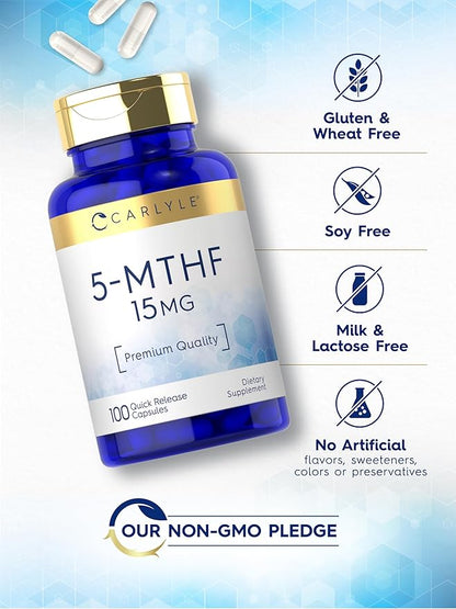 Carlyle 5-MTHF Supplement 15mg 100 Capsules