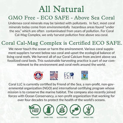 Coral Cal-Mag - Bioavailable Coral Calcium 2:1 Ratio 1200 International D3-180 Vegetarian