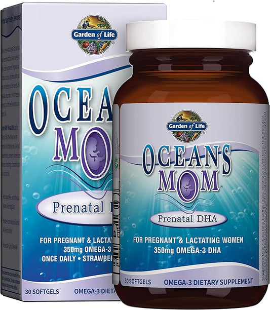 Garden of Life Oceans Mom Prenatal 3 Fish 350mg Prenatal 30 Small