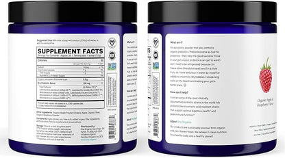 Ora Organic Prebiotic and Probiotic Powder Supplement - 20 Billion Probiotics, 7 Strains for Best Prebiotic Powder, Non-GMO, Probiotics for Women, Men & Kids - Apple Raspberry Flavor, 30 Servings…