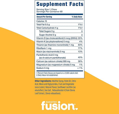 Bariatric Fusion Bariatric Calcium Chews D3 & 500mg | 60 Count