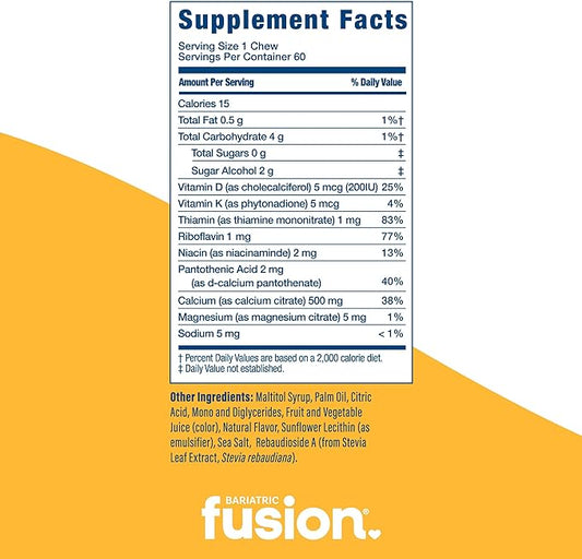Bariatric Fusion Bariatric Calcium Chews D3 & 500mg | 60 Count