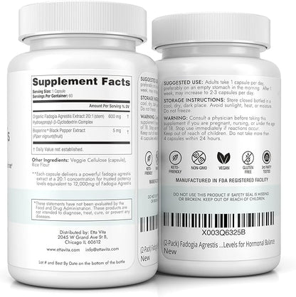 Organic Fadogia Agrestis 600mg for Natural Test Support (2X More Pure - 3X More Absorbent) Athlete Approved - Supports Muscle Growth & Recovery, Healthy Energy Levels, Drive, Stamina & Mood - 60ct