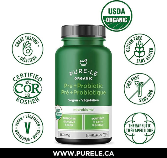 USDA Organic Prebiotic + Probiotic 60 Organicaps