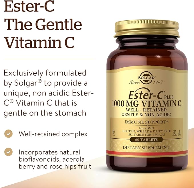 Solgar Ester-C Plus 1000 mg Vitamin 60 Tablets 60 Servings
