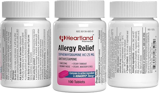 Diphenhydramine HCI | Diphenhydramine Allergy Relief 25 mg 100 Count 2-Pack