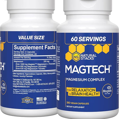 MagTech Magnesium Supplement 3 Forms 180 Magnesium
