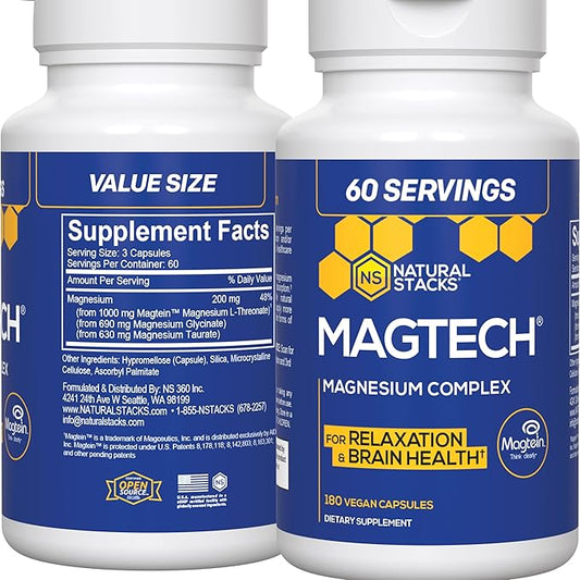 MagTech Magnesium Supplement 3 Forms 180 Magnesium