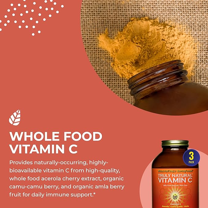 HEALTHFORCE SUPERFOODS Truly Natural Vitamin C 400 Grams, 67 Servings 3)