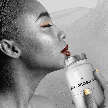 Amen Probiotics Supplement, SBO Probiotic and Organic Prebiotics, 50 Billion CFUs, Shelf Stable, No Refrigeration Required, Flora Daily Probiotic Formula for Women & Men, Vegan & Non-GMO, 60 Capsules
