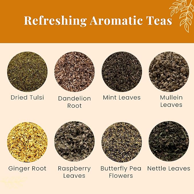 Loose Leaf Tea Set 450 Servings 8 teas 100% Natural