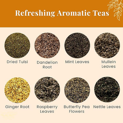 Loose Leaf Tea Set 450 Servings 8 teas 100% Natural