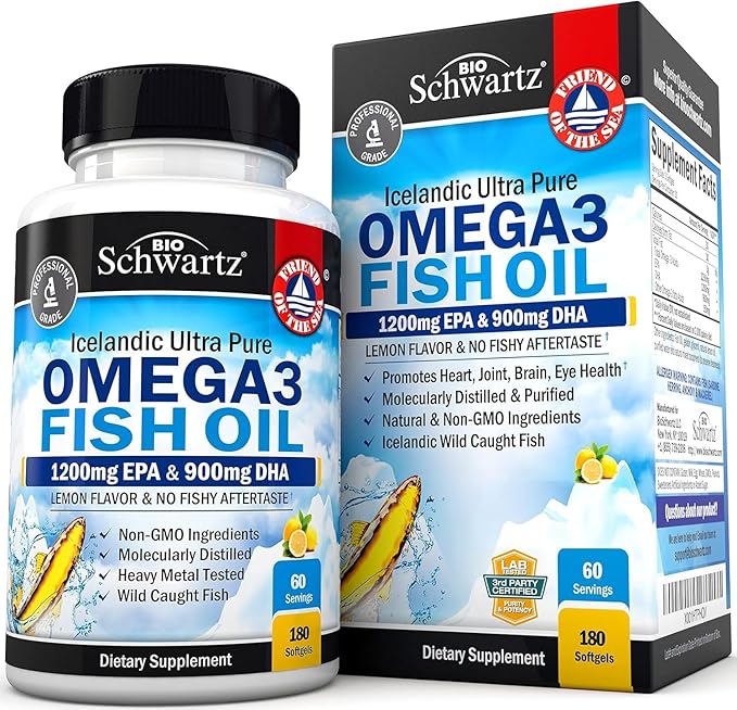 Triple Strength Omega 3 Fish Oil Supplement 2250mg EPA 3 Fatty 180 Omega3 Omega3 Softgels