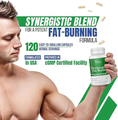 Thermogenic Fat Burner for Women and Men - Appetite Suppressant for Weight Loss - Includes Green Tea Extracts for Bloat Relief - Metabolism Booster - Pack of 2