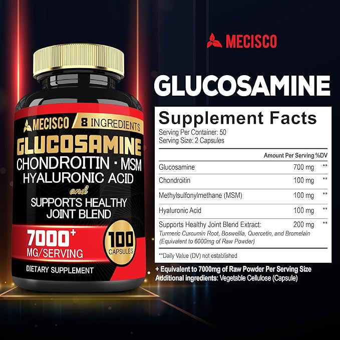 7000mg Glucosamine Chondroitin MSM with Immune 100 Capsules