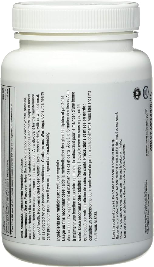 ATP LAB Ultra High Potency Magnesium 250mg, Magnesium 200mg, Magnesium 250mg, Vitamin B6 5mg 5mg - 90 Capsules