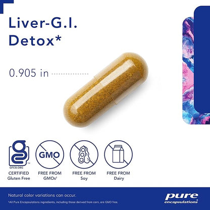 Pure Encapsulations Liver-G.I. Detox - Liver Cleanser & GI Detox* - with Alpha Lipoic Acid & Curcumin Extract - Gluten Free & Non-GMO - 120 Capsules