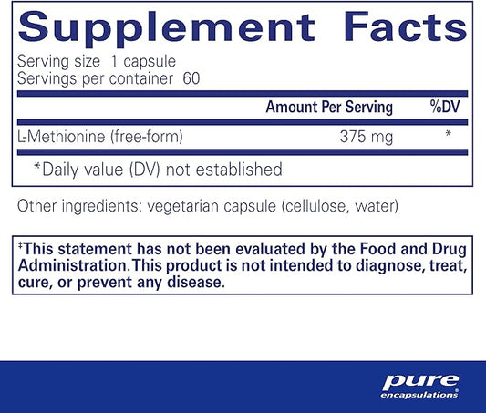 Pure Encapsulations L-Methionine 60 Capsules